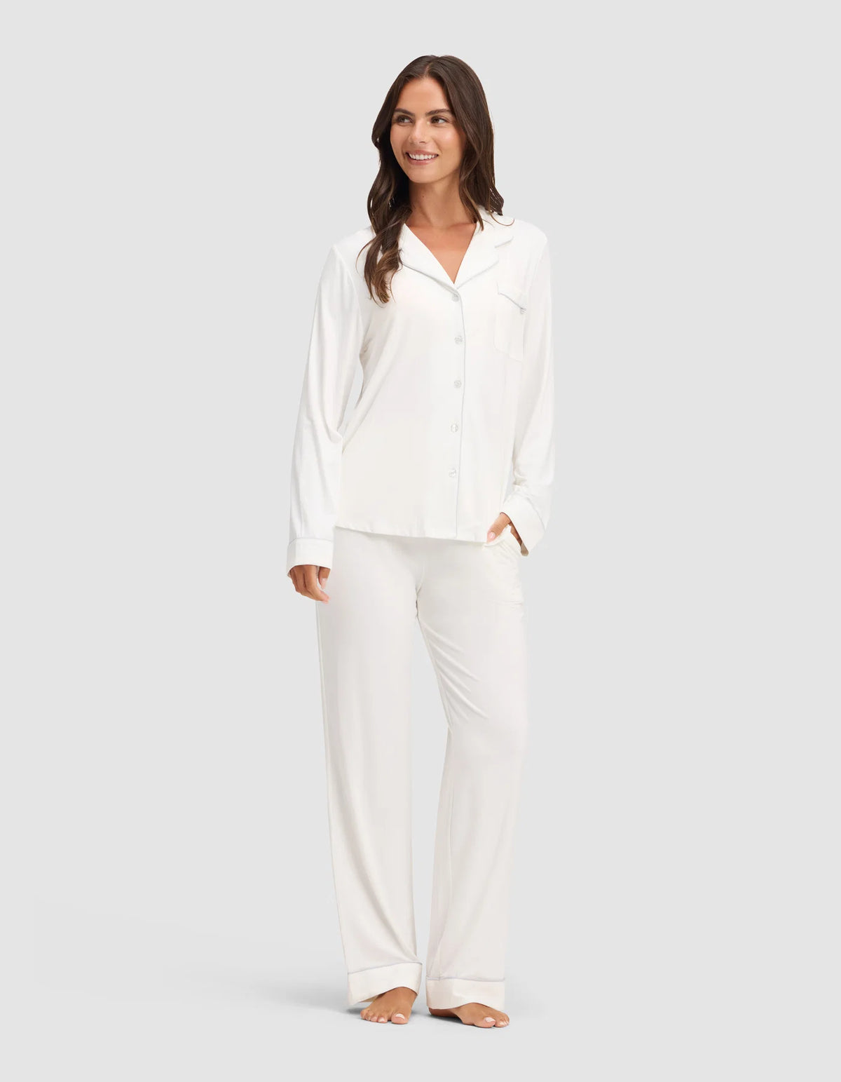 Women's Bamboo Stretch-Knit Long Sleeve Pajama Set - Tall